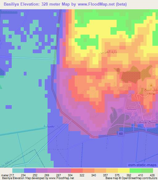 Basiliya,Syria Elevation Map