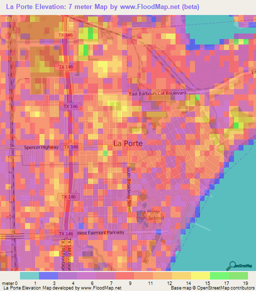 La Porte,US Elevation Map
