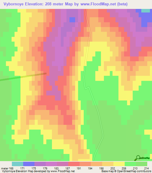 Vybornoye,Russia Elevation Map