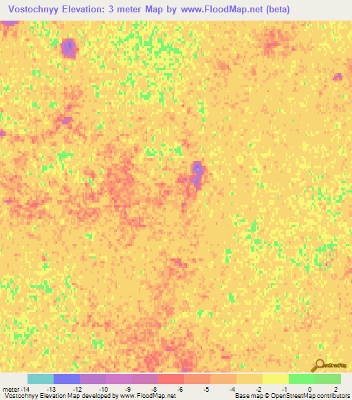 Vostochnyy,Russia Elevation Map