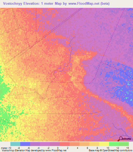Vostochnyy,Russia Elevation Map