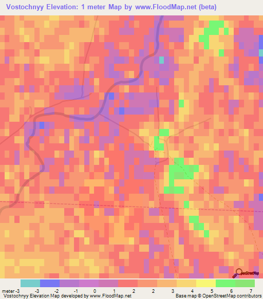 Vostochnyy,Russia Elevation Map