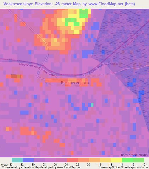 Voskresenskoye,Russia Elevation Map