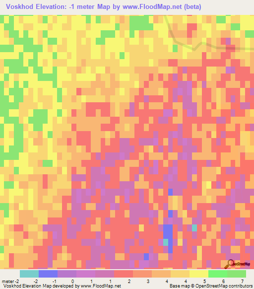 Voskhod,Russia Elevation Map