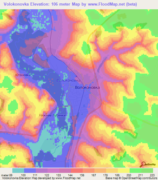 Volokonovka,Russia Elevation Map