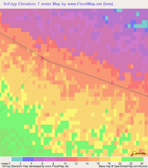 Vol'nyy,Russia Elevation Map