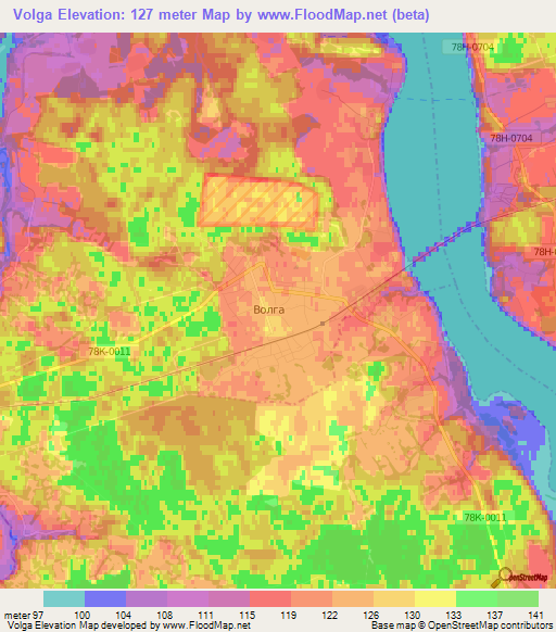 Volga,Russia Elevation Map