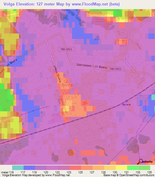 Volga,Russia Elevation Map
