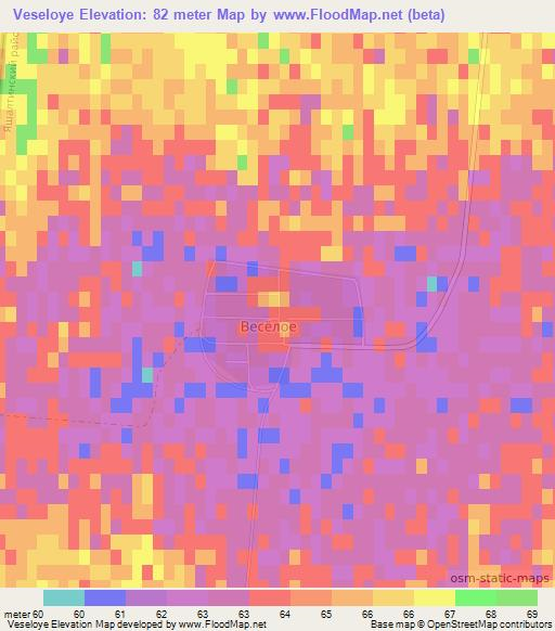 Veseloye,Russia Elevation Map