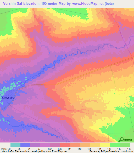Vershin-Sal,Russia Elevation Map