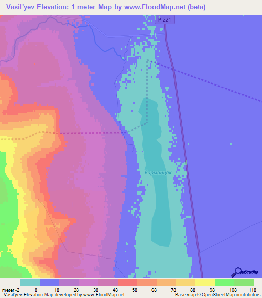 Vasil'yev,Russia Elevation Map