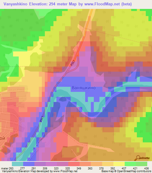 Vanyashkino,Russia Elevation Map