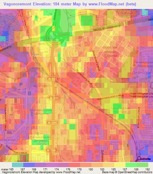 Vagonoremont,Russia Elevation Map