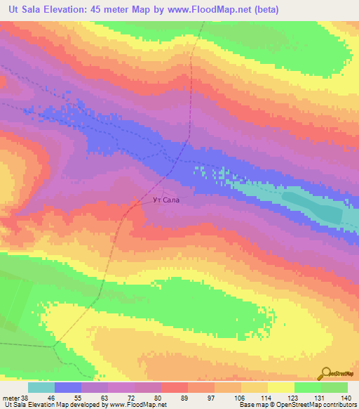 Ut Sala,Russia Elevation Map
