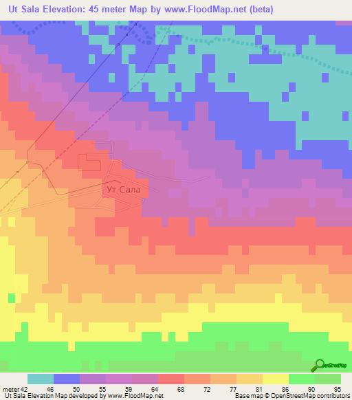 Ut Sala,Russia Elevation Map