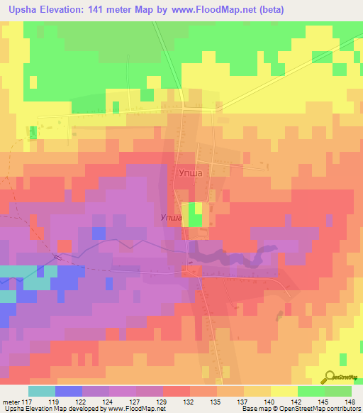 Upsha,Russia Elevation Map