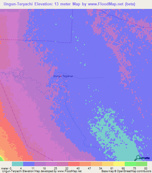 Ungun-Teryachi,Russia Elevation Map