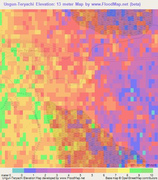 Ungun-Teryachi,Russia Elevation Map