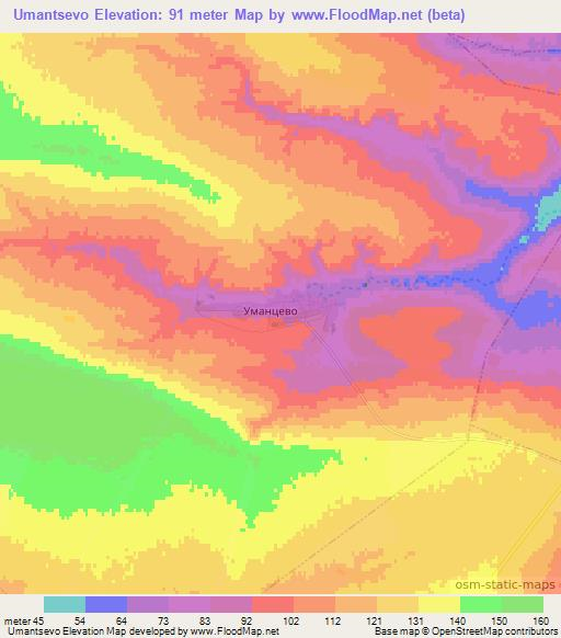 Umantsevo,Russia Elevation Map