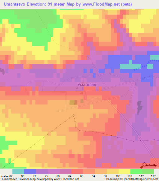 Umantsevo,Russia Elevation Map
