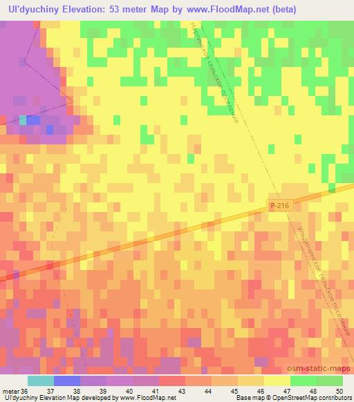 Ul'dyuchiny,Russia Elevation Map