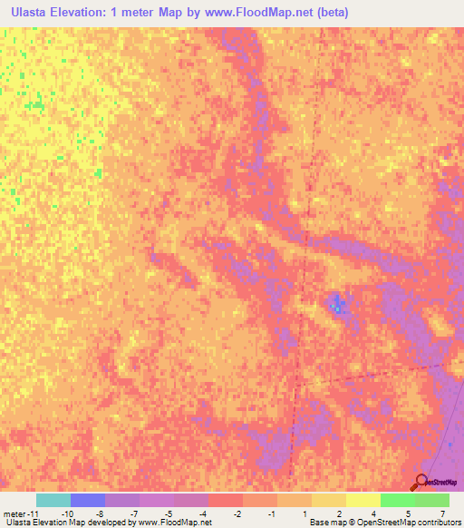 Ulasta,Russia Elevation Map