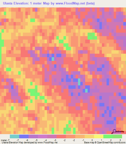 Ulasta,Russia Elevation Map