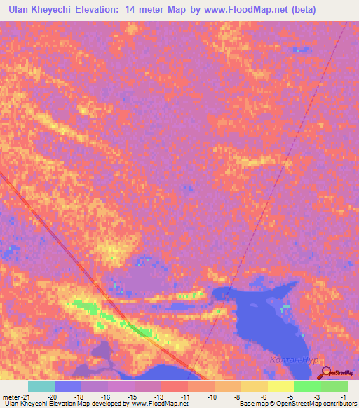 Ulan-Kheyechi,Russia Elevation Map