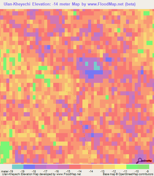 Ulan-Kheyechi,Russia Elevation Map