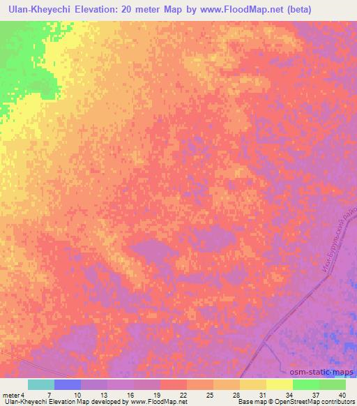 Ulan-Kheyechi,Russia Elevation Map