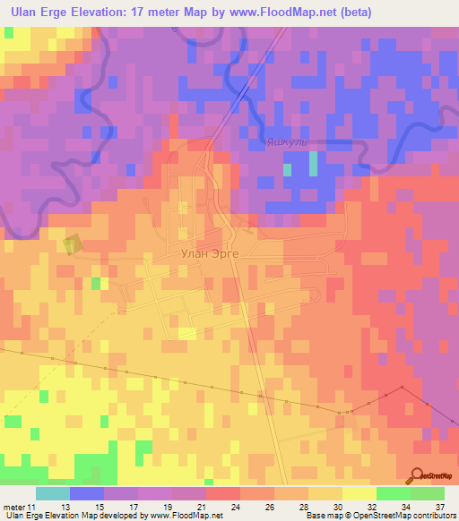 Ulan Erge,Russia Elevation Map