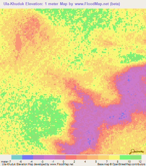 Ula-Khuduk,Russia Elevation Map