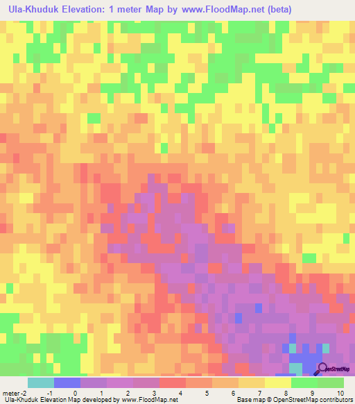 Ula-Khuduk,Russia Elevation Map