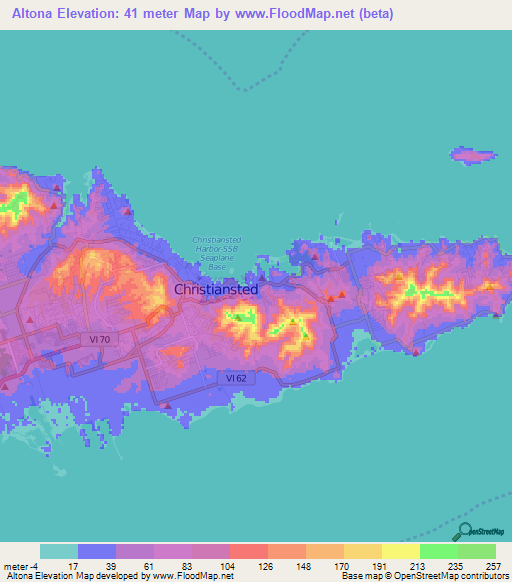 Altona,U.S. Virgin Islands Elevation Map
