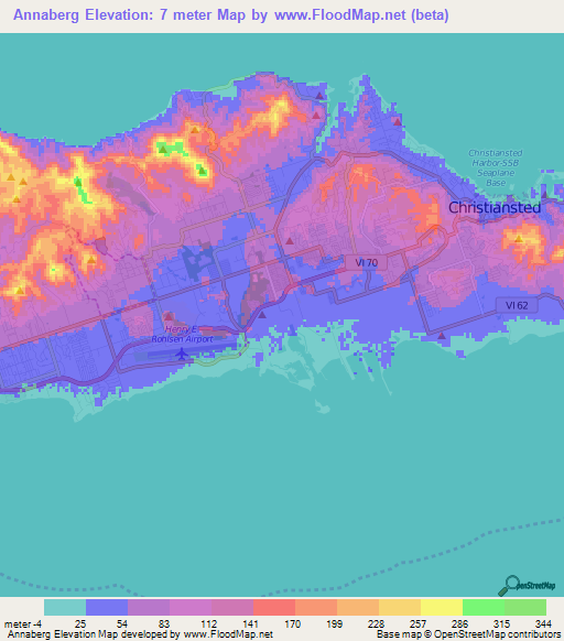 Annaberg,U.S. Virgin Islands Elevation Map