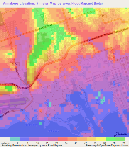 Annaberg,U.S. Virgin Islands Elevation Map