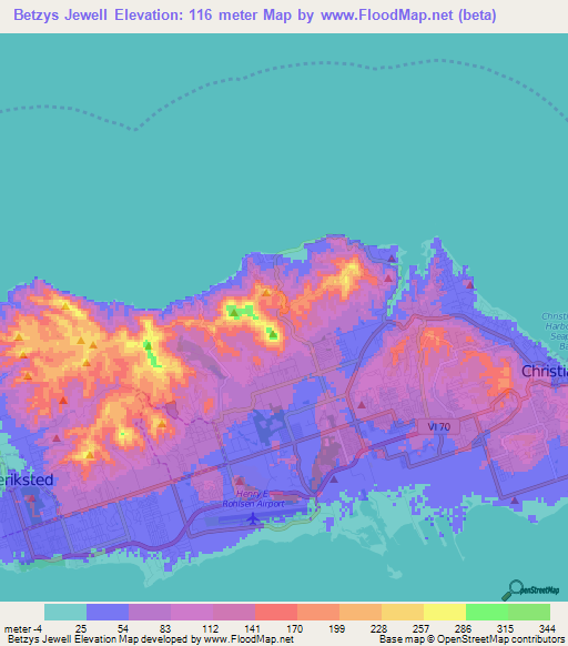 Betzys Jewell,U.S. Virgin Islands Elevation Map