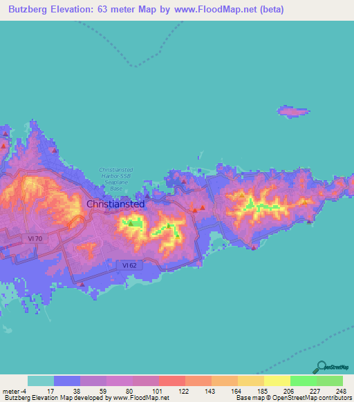Butzberg,U.S. Virgin Islands Elevation Map