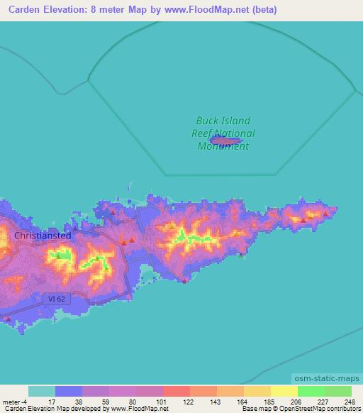 Carden,U.S. Virgin Islands Elevation Map