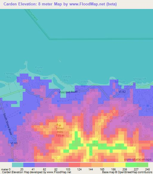 Carden,U.S. Virgin Islands Elevation Map