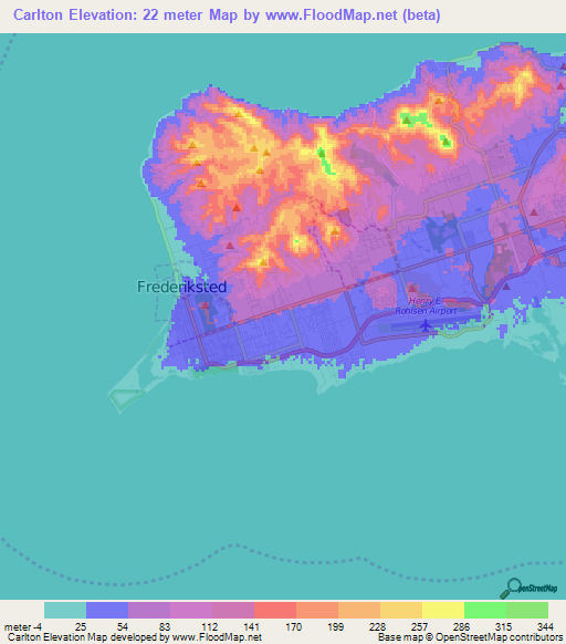 Carlton,U.S. Virgin Islands Elevation Map