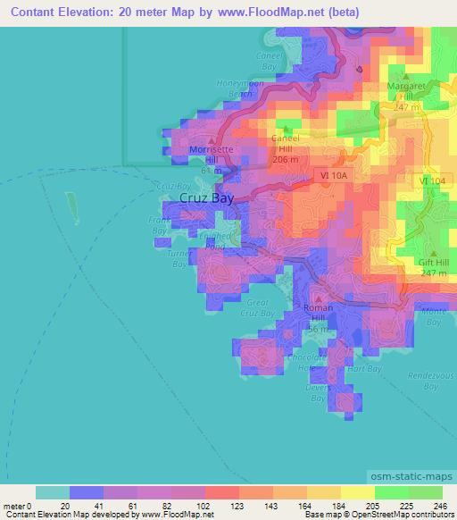 Contant,U.S. Virgin Islands Elevation Map