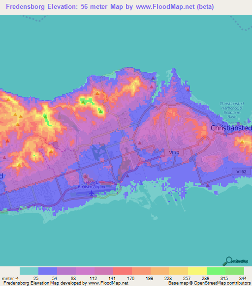 Fredensborg,U.S. Virgin Islands Elevation Map