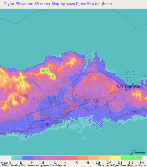 Glynn,U.S. Virgin Islands Elevation Map