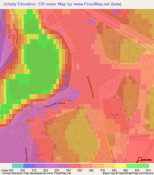 Uchaly,Russia Elevation Map