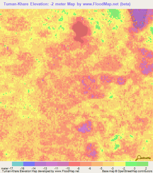 Tuman-Khare,Russia Elevation Map