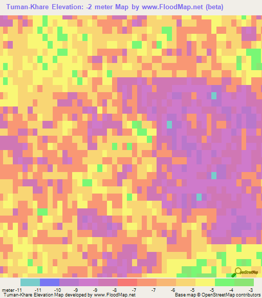 Tuman-Khare,Russia Elevation Map