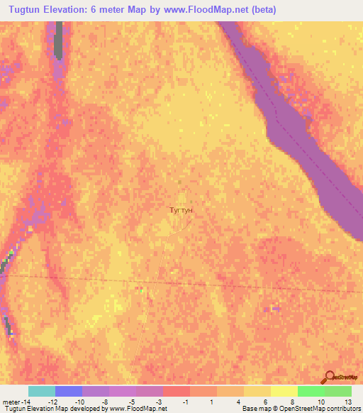 Tugtun,Russia Elevation Map