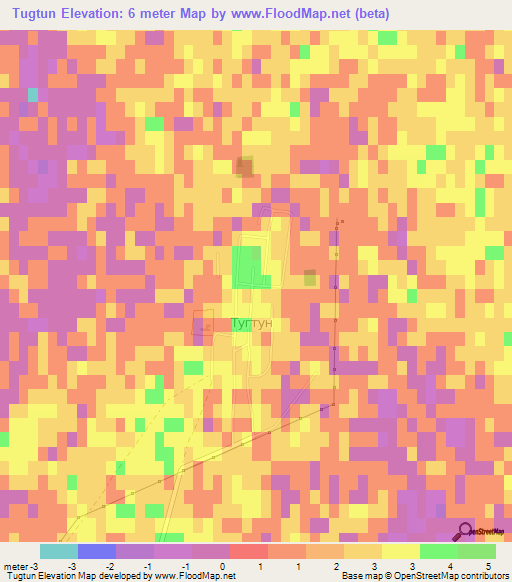 Tugtun,Russia Elevation Map