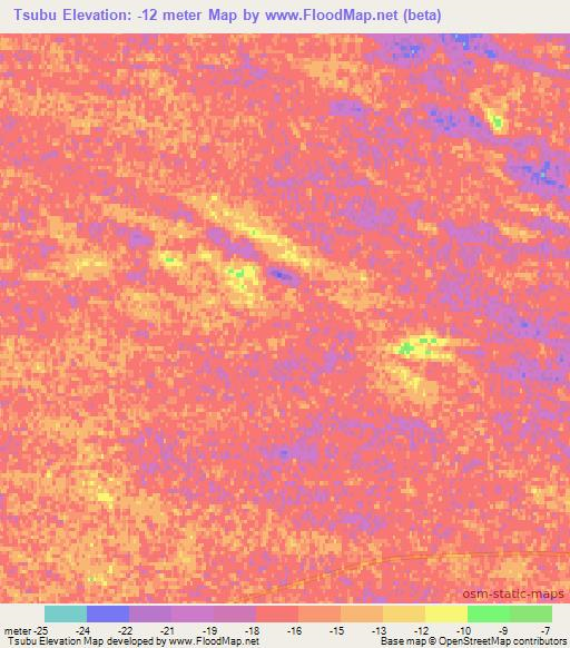 Tsubu,Russia Elevation Map